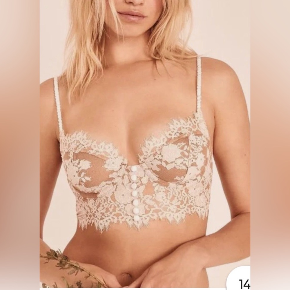 For Love and Lemons Faye Longline Bra and Matching Panty. 38DD and XL. VGUC!